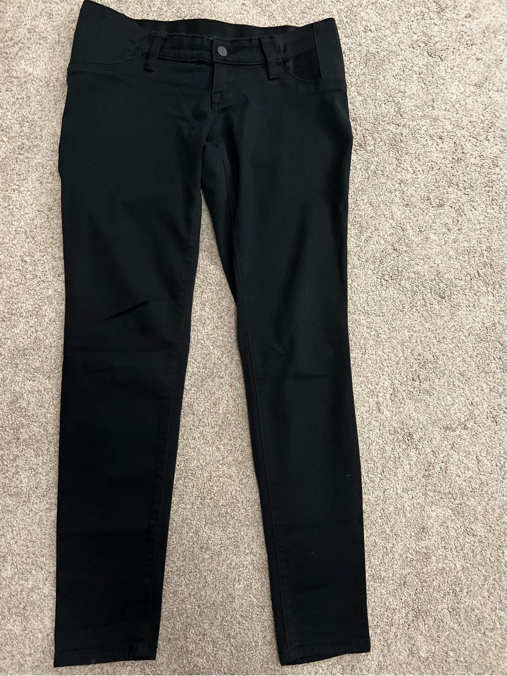 Isabel Maternity Black Slim Stretch Skinny Pants Dressy Work Side Panel size 2